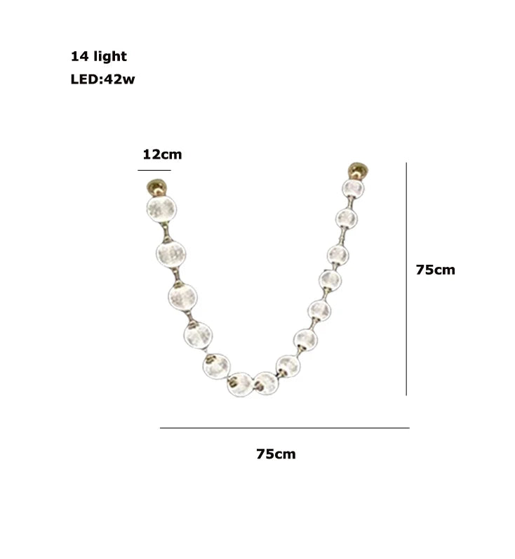 2026 Trendy Pearl Necklace Design LED Dimmable Chandelier Balls Staircase 6 m Long Suspension Luminaire Lampen For Living Room