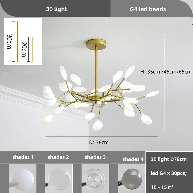 Nordic Led Creative Chandelier Modern Branch Ceiling Pendant Light For Living Room Home Decoration Lustre Indoor Lighting Lamps