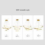 Nordic 3-Ring LED Chandelier - Modern Minimalist Pendant Lamp for Living Room