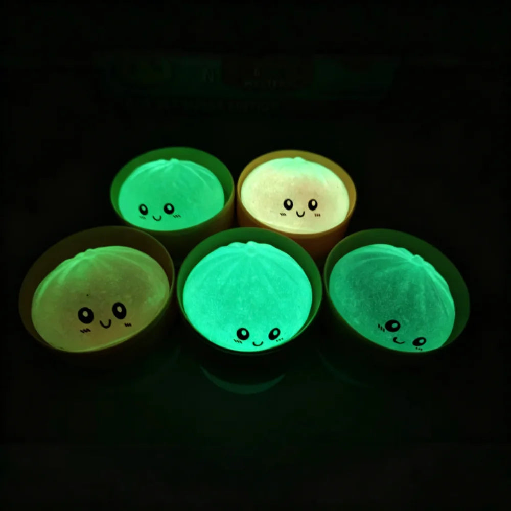 Boys Girls Luminous Dumpling Squishy Slow Rebound Noctilucent Squishy Dumpling Pinch Glitter Sensory Fidget Ball Children Gifts