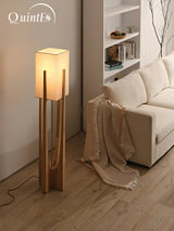 Solid Wood Floor Lamp Japanese Style for Living Room Hotel Teahouse Homestay Bedroom Sofa Corner Standing Light Bedside Table La