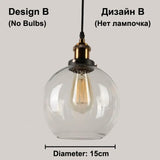 Clear Gray Amber Colour Vintage Pendant Lights Dining Glass Hanging Lamp Russia Loft Luminaire Modern Bedroom Light Fixture