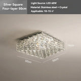 Luxury Modern Crystal Ceiling Light Chandelier - Flush Mount Ceiling Lamp Fixture for Living Room, Master Bedroom & Home Decor