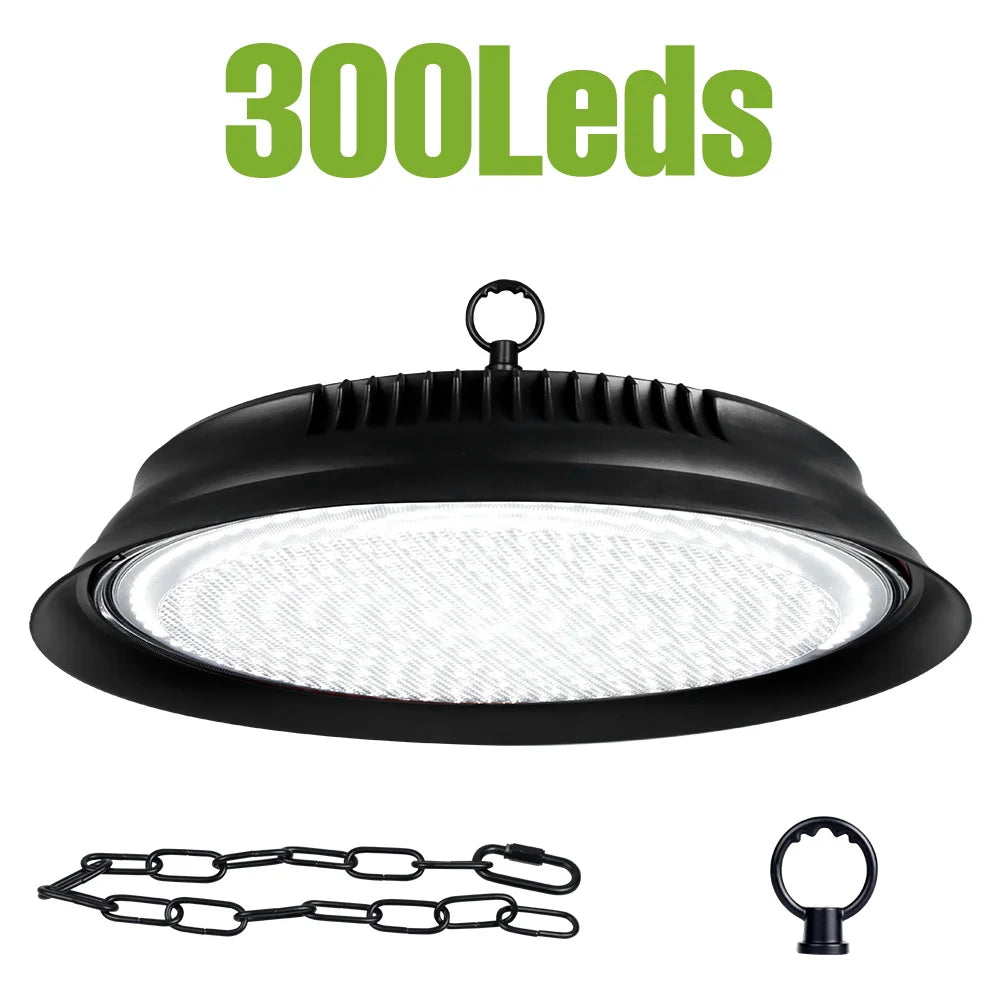 300W LED Indoor Ceiling Light Spotlight Bulb (AC110V/AC220V) - No Flicker Plug-in Lamp with US/EU Plug for Living Room & Kitchen