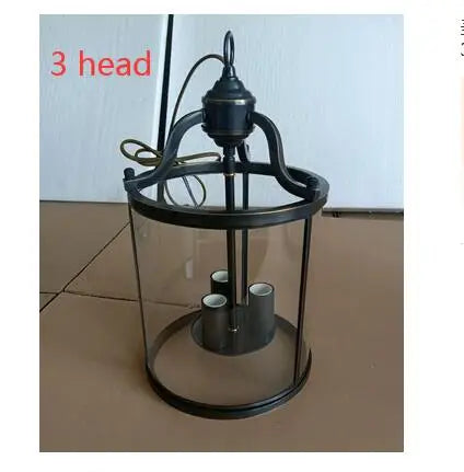 American Copper Glass Corridor Aisle Restaurant Bar Shop Cylinder Solder Birdcage Chandelier Lamp E14x3 pendant light home decors