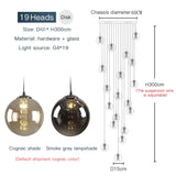 2026 New Modern Glass Ball Chandelier Lustre Living Room Staircase Light Spiral Light G4 Led Hotel Chandelier Villa Lighting