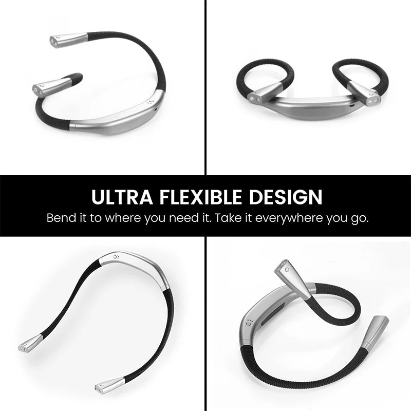 LED Neck Reading Light Flexible Handsfree Lamp Portable USB Rechargeable Book Light Knitting Camping Repairing Running Lighting