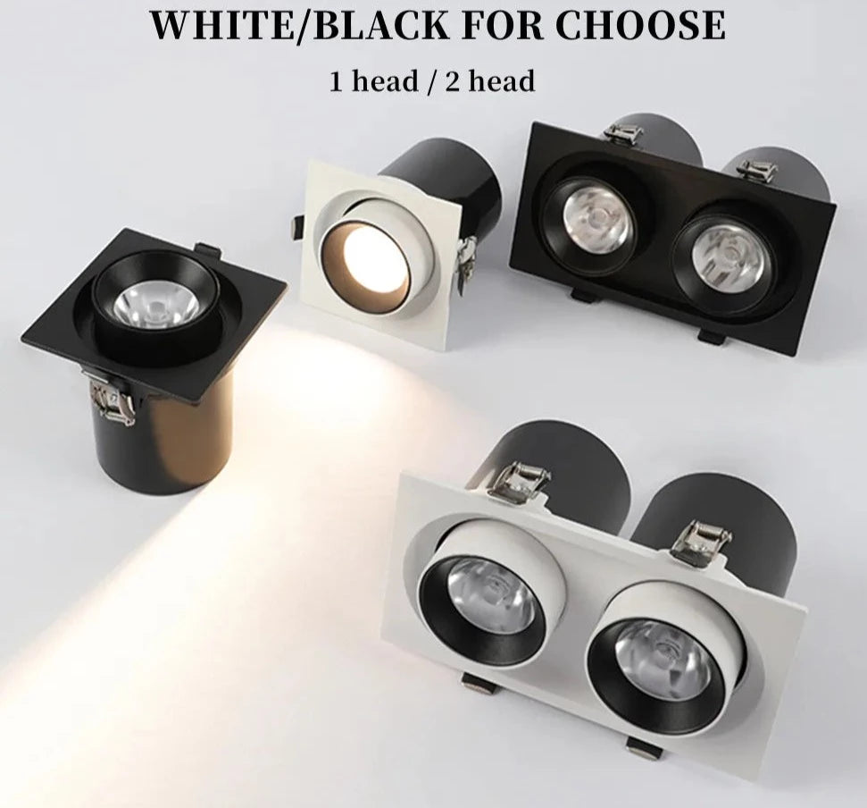 Recessed Stretchable Led Downlight 360° Rotatable Led Ceiling Light Square Led Spot Lamp 7W 12W Led Spot Light For Living Room