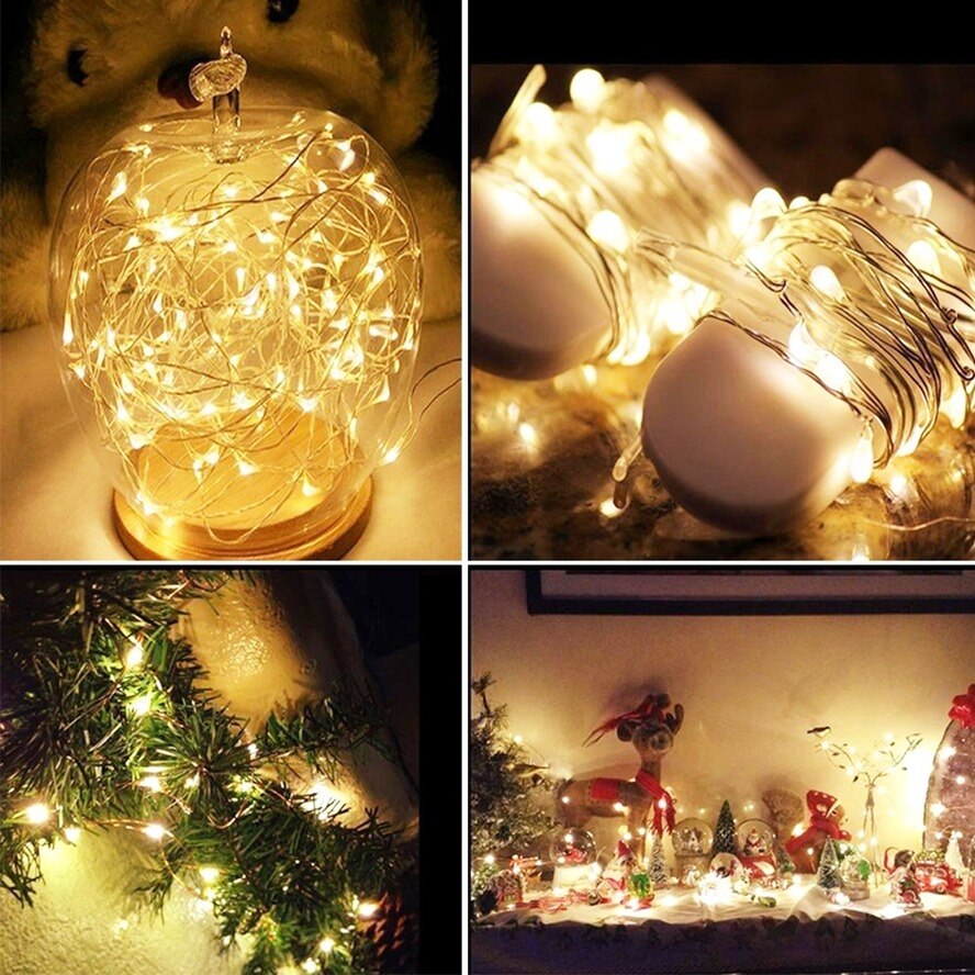 LED Fairy Light Mini Christmas Light Copper Wire String Light Waterproof CR2032 Battery for Wedding Xmas Garland Party