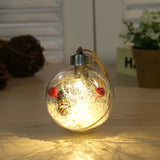 Pet 8cm Simulation Interior Christmas Pendant Transparent Led Warm White Light Christmas Ball For Holiday Party New Year 2025