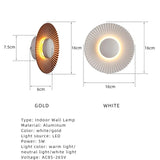 Creative Modern LED Wall Lamp Sconces Disc-shaped Metal Hotel Restaurant Bedroom Corridor Decoration Wall Light Indoor Lighting