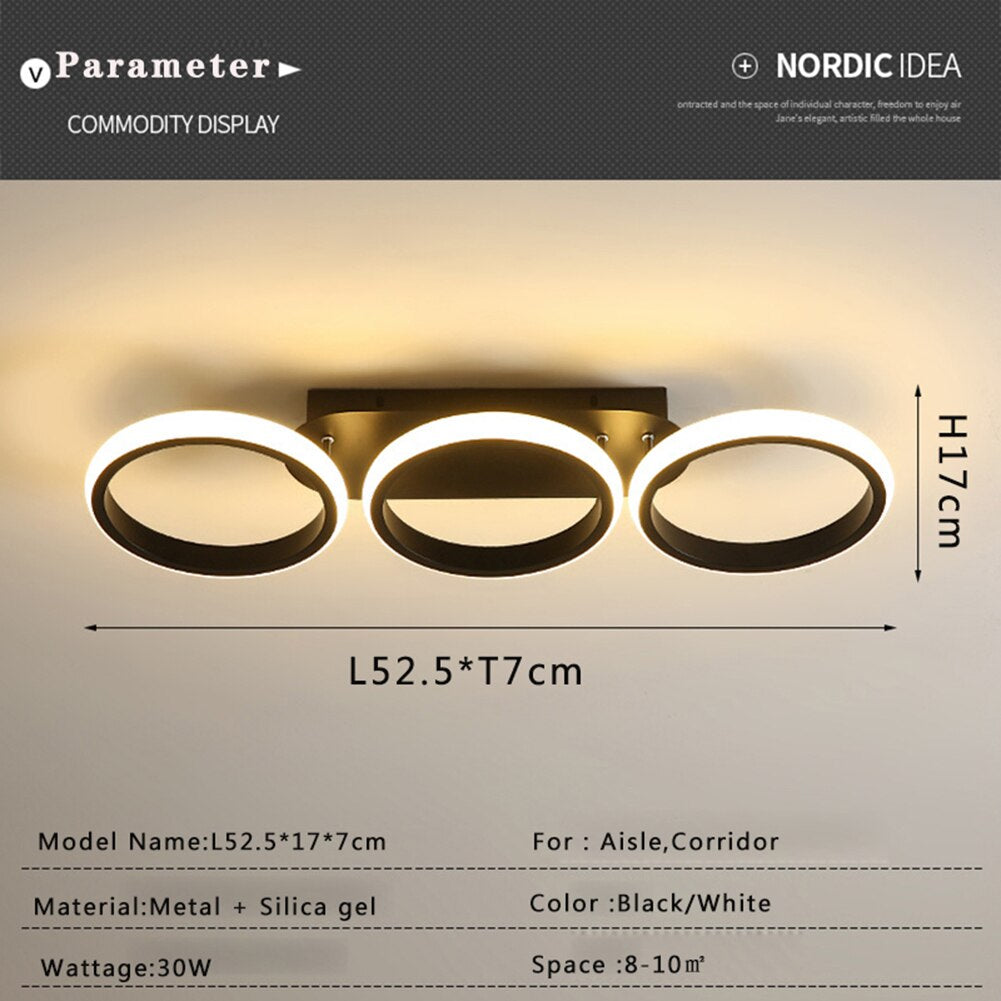 Modern LED Ceiling Light Fixture Indoor Lighting Chandelier Light Ceiling Minimalist Square Round for Home Hallway Balcony Aisle