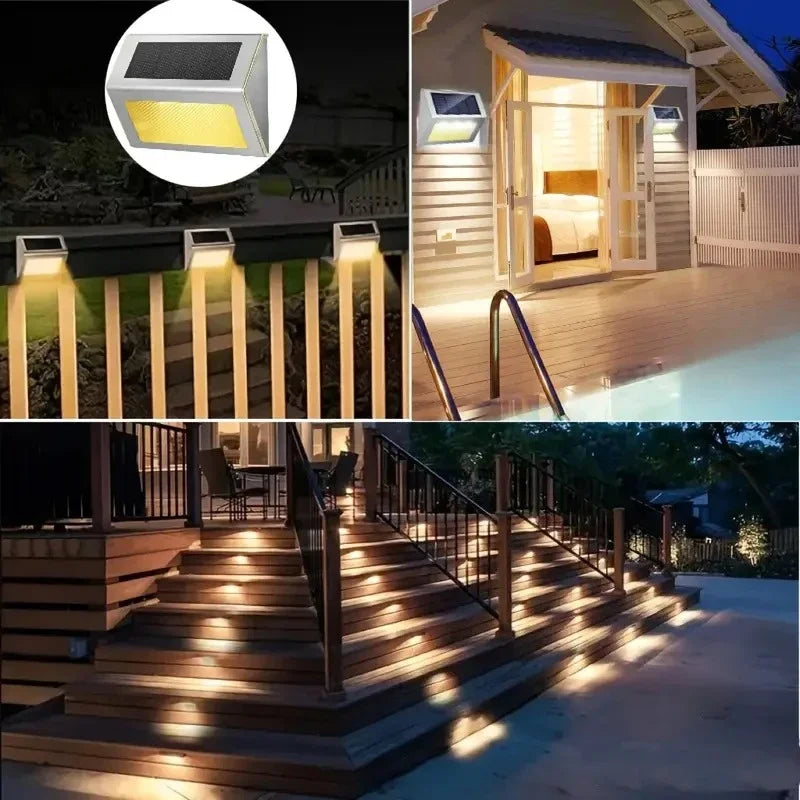 Stainless Steel Solar LED Deck Lights - Waterproof Outdoor Step & Stair Lamp for Backyard, Fence & Patio Pathway