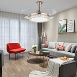 Blade LED Retractable Blades Ceiling Fan with Remote Control and Light Kit Included Home Decor