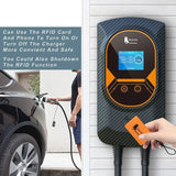 EVSE Wallbox Type2 Cable 32A 7.6KW EV Car Charger 11KW 22KW 3 Phase Charging Station APP RFID Cards Control for Electric Vehicle