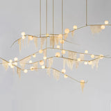 Designer G9 Chandelier Gold Tassel Led Glass Pendant Chandelier Lighting Living Room Rod Hanging Lamp Fixtures Room Decor