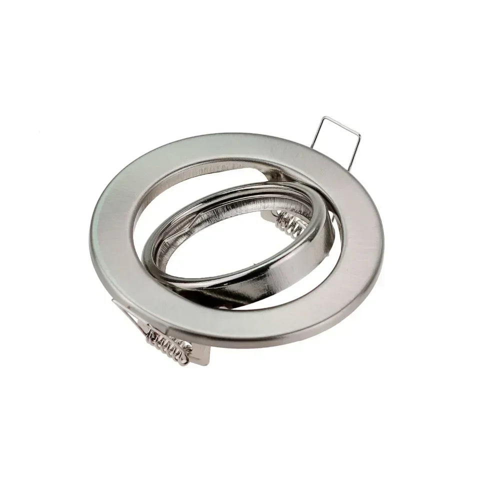 Round Adjustable LED Recessed Frame - Metal Spotlight Fitting for GU10 & MR16
