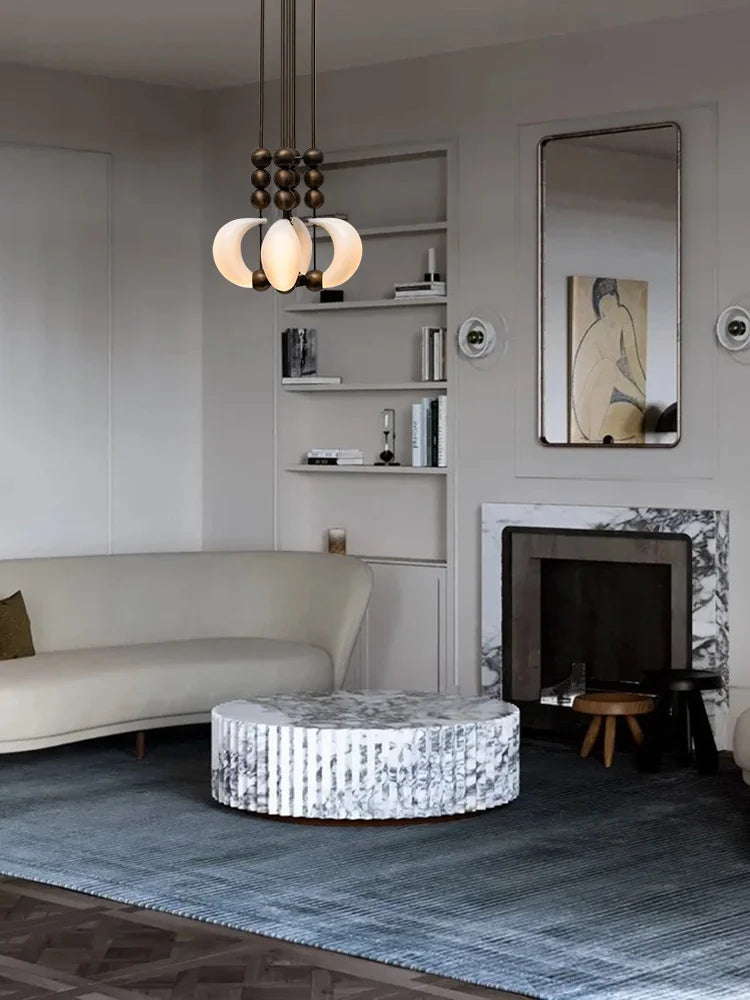 Modern Vintage Bronze White Glass Wall Lamp - 2026 Elegant Living Room Sconce