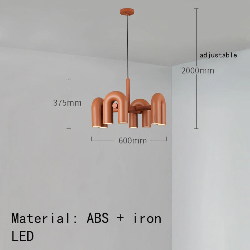Modern Rotatable LED Pendant Lights Black Orange Gray Metal Dining Room Foyer Bedroom Lamp Fixtures Wire Adjustable