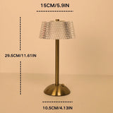 Modern minimalist crystal bedside lamp, touch control adjustable brightness night light, suitable for multiple room ambiance.