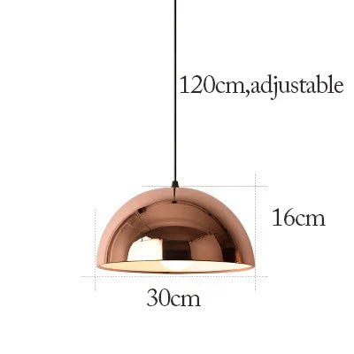 Nordic Rose Gold Pendant Lights Plated Metal Hanging Lamp Fixtures Dining Room Kitchen Island Bar Café's Indoor Decors Lighting E27