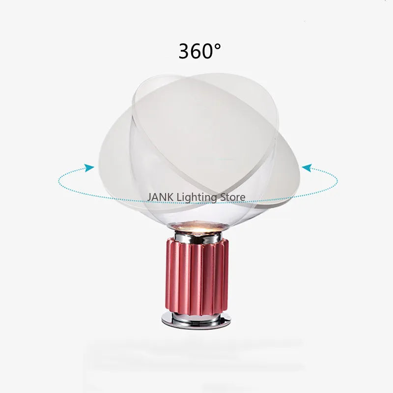 Italy floss Radar table lamp Aluminum Glass Shade LED Desk Light For bedroom bedside Study living room High-end decors lighting