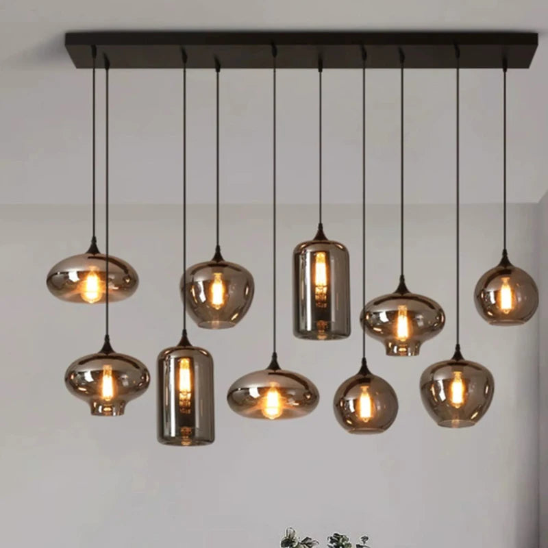 Modern Glass Led Lights Pendant Lamps for Living Room Chandeliers for Dining Room Hanging Light Indoor Lighting Suspension