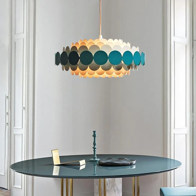Modern Minimalist LED Colorful Pendant Light - Creative Multi-Color Ceiling Chandelier Lamp Fixture for Dining Room, Living Room & Bedroom Decor