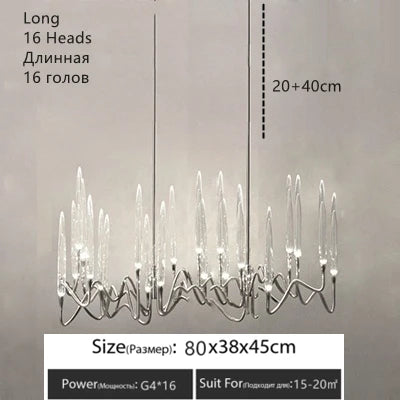 Luxury Crystal Pendant Chandelier Nordic Tree Branch Candle Shaped Indoor Lighting Living Room Bedroom Led Decoration Light