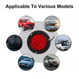 Universal Round LED Rear Tail Lights - 12V 24V Turn Signal Brake Stop Reverse Lamp