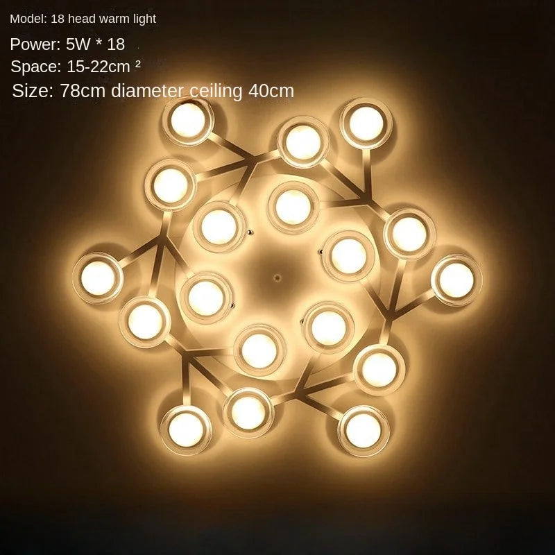 Nordic Living Room Ceiling Lights Post-modern Minimalist Bedroom And Study Lights Artistic Creativity Led Plum Blossom Lights