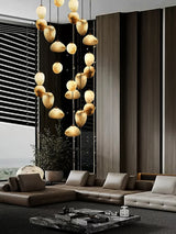 Luxury Marble Pebble Chandelier - Modern Alabaster Pendant Light for Staircase