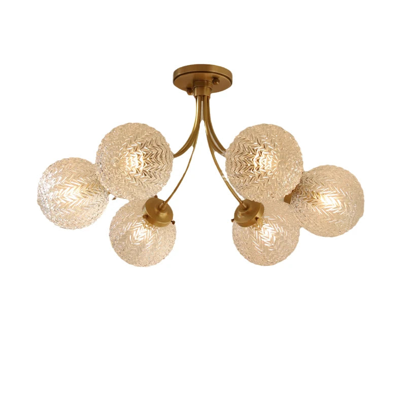 American light luxury bedroom ceiling lamp modern Nordic living room dining room study glass ball ceiling light