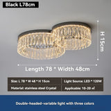 Modern Round Crystal Ceiling Light for Living Room Dining Room Bedroom Study Gold Minimalist LED Indoor Decor Ceiling Lamp