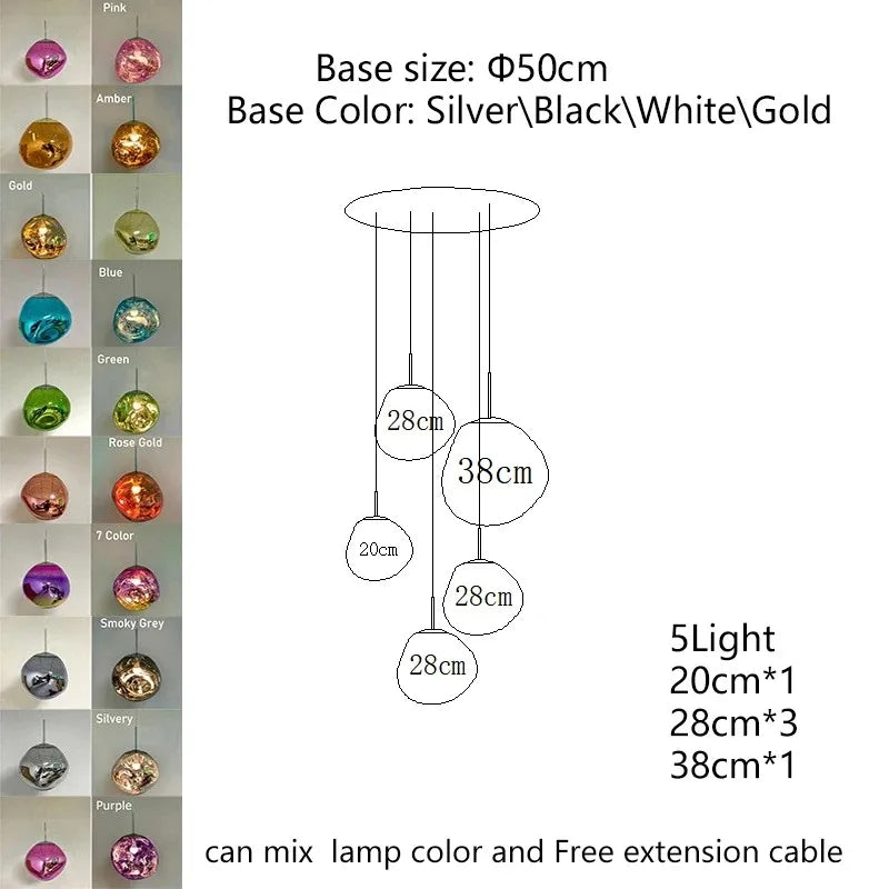 Nordic Ceiling Pendant Lamp Lava LED Pendant Light Modern Light Lighting Living Room Indoor Decor Home Fixtures Kitchen Hanging