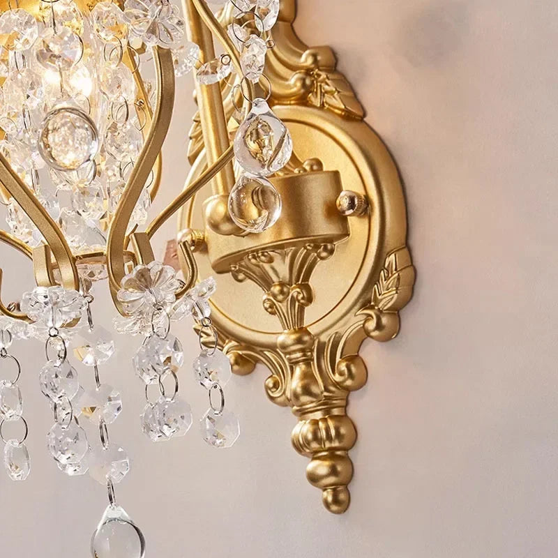 E14 Crystal Sconce Wall Lamp Home Bedroom Decor Night Light for Bathroom Modern Rome Decor Indoor Lighting Fixture Bedside Lamps