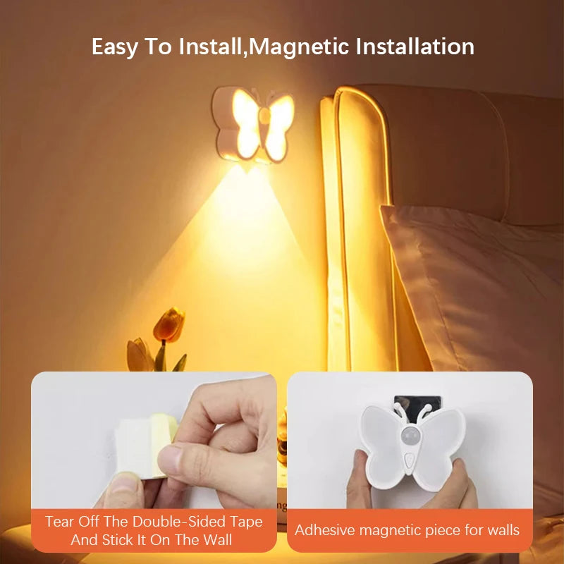 1PC/2PCS，LED Night Light, USB Rechargeable, Three Light Colors, Smart Motion Sensor—Perfect for the Living Room and Bedroom