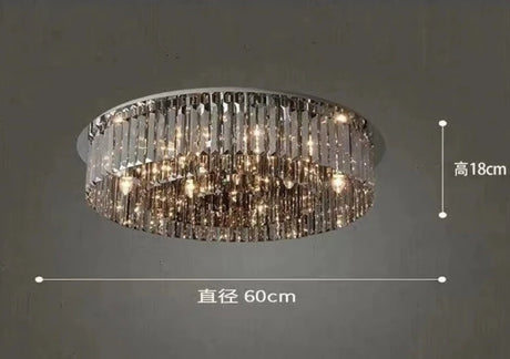 New Luminaires Modern Light Luxury Crystal Light Ceiling Living Room Atmosphere Simple Bedroom Restaurant Circular Fashion