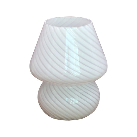 Murano Glass Desk Lamp Glass Table Bedside Lamps Vintage Striped Small Mushroom Decors Ambient Light Bedroom Livingroom