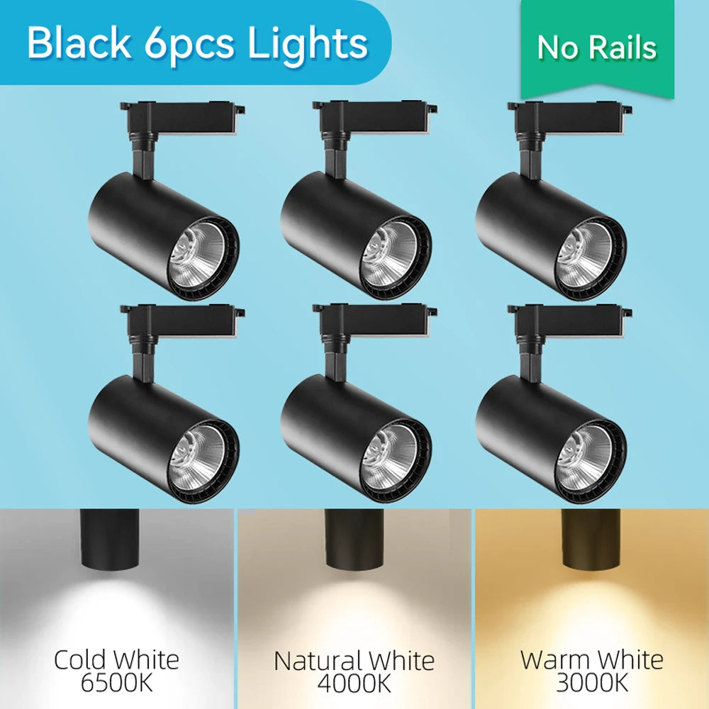 Led Track Light Spot Led Rail Lighting COB Light Fixture Led Spot Lights 220v Ceiling spots Lamp For kitchen Clothing Shop Store