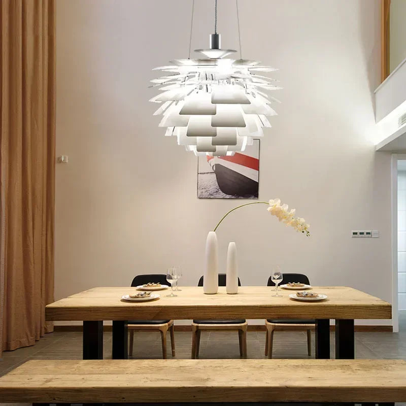 Nordic Designer Postmodern Simple Chiba Chandeliers Living Room Dining Room Creative Aluminum Pendant Light Home Decoration LED
