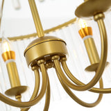 Pendant Light Ceiling Mounted Light Crystal 6-Light Pendant Lamp Vintage Retro Ceiling Hanging Light Fixture