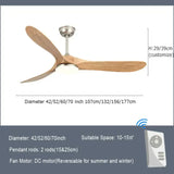Luxury Natural Wooden Ceiling Fan Home Decorative Pendant Fan With Lamp Reversible Motor Suitable for Summer and Winter