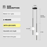 Modern Glass Pendant Lamps for Bedroom Led Chandelier Home Decor Bedside Hanging Suspension Lustre Minimalism Dining Room Lights
