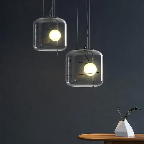 Modern Nordic Minimalist Restaurant LED Pendent Lamp Bedroom Bedside Creative Coffee Shop Bar Study Glass Decorative Light Art