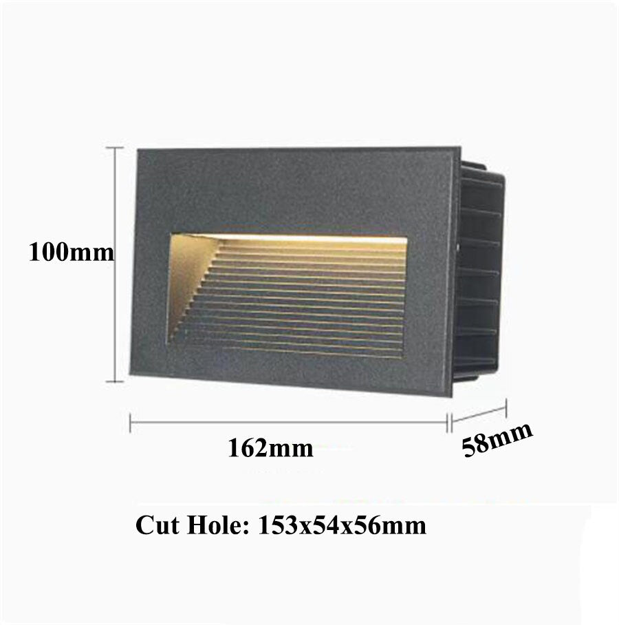 IP65 Outdoor Wall Sconce Lamp Waterproof LED Step Light Outdoor Recessed Stair Light Garden corridor LED Footlight