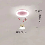 Chandelier Girl Bedroom Light Creative Cartoon Pink Girl Heart Castle Love Light Girl Princess Room Light Remote Control