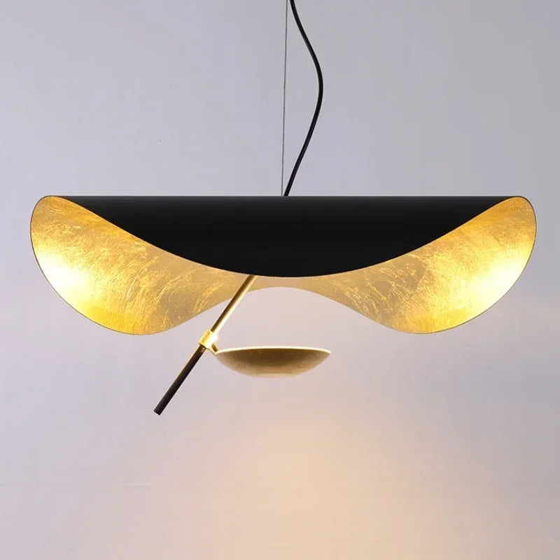 Nordic Modern Metal Gold White Black LED Lotus Leaf Pendant Light Bedroom Living Room Dining Room Interior Decoration Fixtures