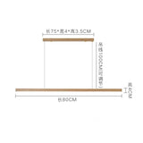 Japanese Pendant Light Black Walnut Fashion Home Design Nordic Long Strip Light Office Simple Wooden Dining Table Light