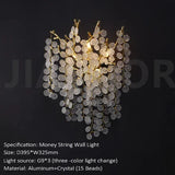 Modern Luxury Crystal LED Wall Lamp - Decorative Sconce Light Fixture for Living Room Background, Bedroom Bedside & Villa Interiors